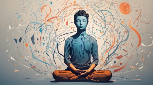 Default_Generate_an_illustration_of_a_person_meditating_surrou_0