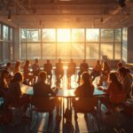 Cinematic photography of a bright, modern classroom where students are sitt_20260518_212043_0000